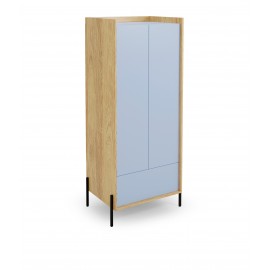 60-22410 MOBIUS cabinet 2D color: hikora oak/blue horizon DIOMMI V-PL-MOBIUS-SZAFA_2D-NIEBIESKI