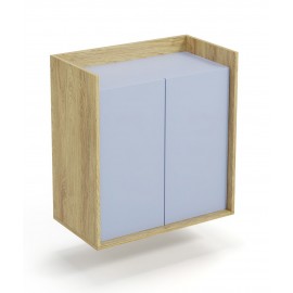 60-22430 MOBIUS cabinet 2D color: hikora oak/light blue DIOMMI V-PL-MOBIUS-SZAFKA_2D-NIEBIESKI