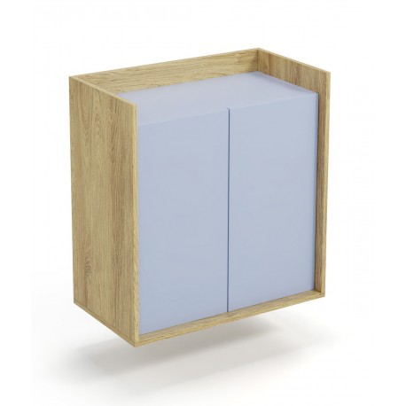 60-22430 MOBIUS cabinet 2D color: hikora oak/light blue DIOMMI V-PL-MOBIUS-SZAFKA_2D-NIEBIESKI