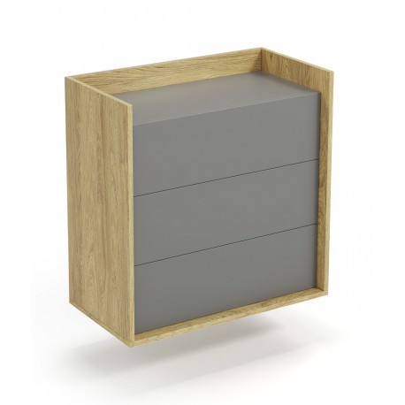 60-22390 MOBIUS chest 3S color: hikora oak/grey DIOMMI V-PL-MOBIUS-KOMODA_3S-SZARY