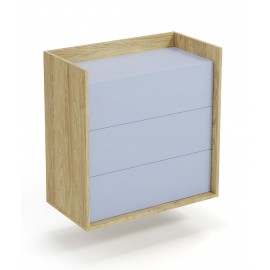60-22389 MOBIUS chest 3S color: hikora oak/light blue DIOMMI V-PL-MOBIUS-KOMODA_3S-NIEBIESKI