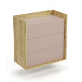 60-22386 MOBIUS chest 3S color: hikora oak/white DIOMMI V-PL-MOBIUS-KOMODA_3S-ANT.RÓŻ