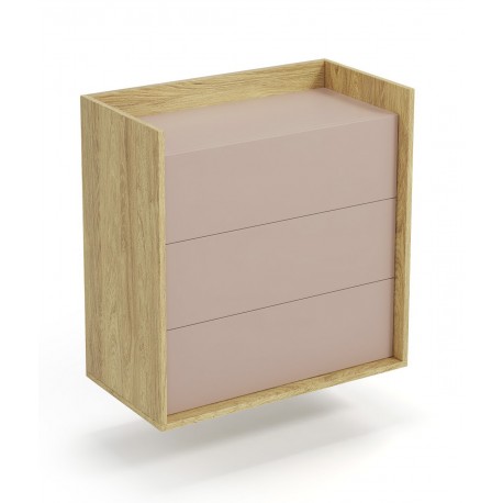 60-22386 MOBIUS chest 3S color: hikora oak/white DIOMMI V-PL-MOBIUS-KOMODA_3S-ANT.RÓŻ