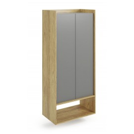 60-22403 MOBIUS regal 2D color: hikora oak/grey DIOMMI V-PL-MOBIUS-REGAŁ_2D-SZARY