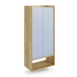 60-22402 MOBIUS regal 2D color: hikora oak/light blue DIOMMI V-PL-MOBIUS-REGAŁ_2D-NIEBIESKI