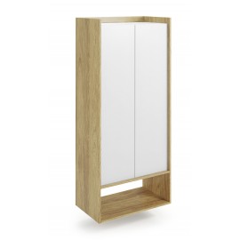 60-22400 MOBIUS regal 2D color: hikora oak/white DIOMMI V-PL-MOBIUS-REGAŁ_2D-BIEL