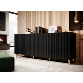 60-19843 PAFOS chest of drawers 200 4D black/black DIOMMI CAMA-PAFOS-KOM-200-CZ/CZ