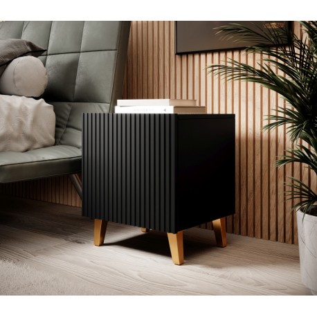 60-19861 PAFOS night stand black/black DIOMMI CAMA-PAFOS-SZAFKI-NOCNE-CZ/CZ