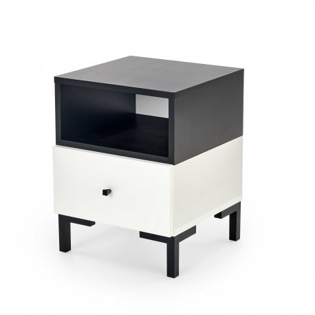 60-22700 SILVIA bedside table, white - black DIOMMI V-PL-SILVIA-SZAFKA_N-BIAŁY/CZARNY