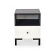 60-22700 SILVIA bedside table, white - black DIOMMI V-PL-SILVIA-SZAFKA_N-BIAŁY/CZARNY