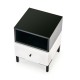 60-22700 SILVIA bedside table, white - black DIOMMI V-PL-SILVIA-SZAFKA_N-BIAŁY/CZARNY