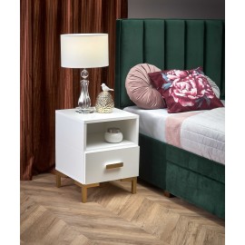 60-22701 SILVIA bedside table, white - gold DIOMMI V-PL-SILVIA-SZAFKA_N-BIAŁY/ZŁOTY