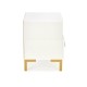 60-22701 SILVIA bedside table, white - gold DIOMMI V-PL-SILVIA-SZAFKA_N-BIAŁY/ZŁOTY