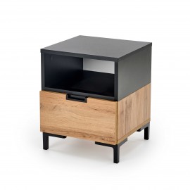 60-22702 SILVIA bedside table, wotan oak - black DIOMMI V-PL-SILVIA-SZAFKA_N-WOTAN/CZARNY