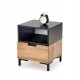 60-22702 SILVIA bedside table, wotan oak - black DIOMMI V-PL-SILVIA-SZAFKA_N-WOTAN/CZARNY