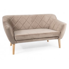 80-2916 SOFA  KARO 2 VELVET CIEMNY BEŻ BLUVEL 40 / BUK