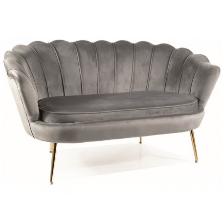 80-3218 SOFA CAMELLIA 2 VELVET SZARY BLUVEL 14/ZŁOTY