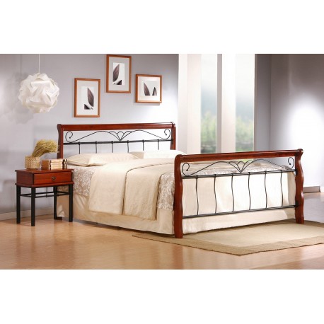 60-21947 VERONICA bed 160 cm color: ant. cherry/black DIOMMI V-CH-VERONICA_160CM-LOZ