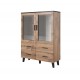 60-19756 Cabinet LOTTA 120 2DSZ4S wotan oak/ black DIOMMI CAMA-LOTTA-WITRYNA-120-2D4S-DWO/CZ
