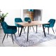 80-1621 CHERRY VELVET CHAIR ΜΑΥΡΗ ΚΟΡΝΙΖΑ / TURQUOISE BLUVEL 85 DIOMMI CHERRYVCTU