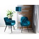80-1621 CHERRY VELVET CHAIR ΜΑΥΡΗ ΚΟΡΝΙΖΑ / TURQUOISE BLUVEL 85 DIOMMI CHERRYVCTU