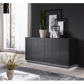 60-19888 chest of drwewr KOM2D  REJA graphite gloss/graphite gloss DIOMMI CAMA-REJA-KOM2D-GRA/GRA