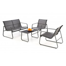 60-28277 CONOR garden set (sofa + 2 chairs + coffee table), dark grey / light grey