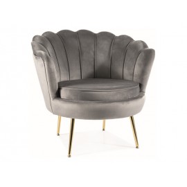 80-3210 FOTEL CAMELLIA 1 VELVET SZARY BLUVEL 14/ZŁOTY