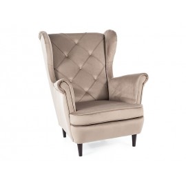 80-2871 FOTEL LADY VELVET C. BEŻ BLUVEL 40 / WENGE