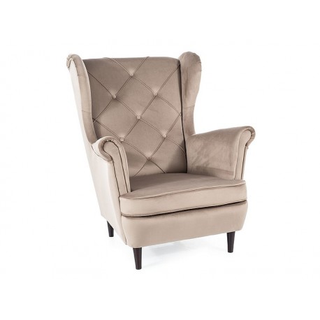 80-2871 FOTEL LADY VELVET C. BEŻ BLUVEL 40 / WENGE