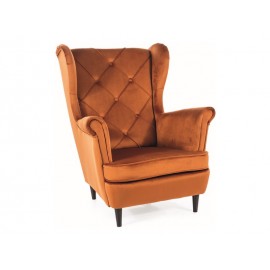 80-2942 FOTEL LADY VELVET CYNAMON BLUVEL 4215 / WENGE