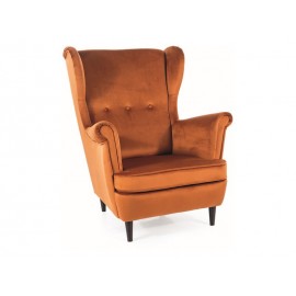 80-2874 FOTEL LORD VELVET CYNAMON BLUVEL 4215 / WENGE