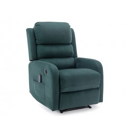 80-3180 FOTEL ROZKŁADANY PEGAZ M (FUNKCJA MASAŻU) VELVET ZIELONY BLUVEL 78