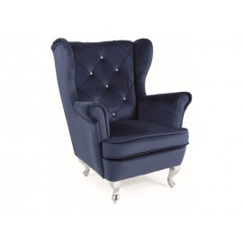 80-3024 FOTELIK DZIECIĘCY LILI VELVET GRANATOWY BLUVEL 86 / SREBRNY