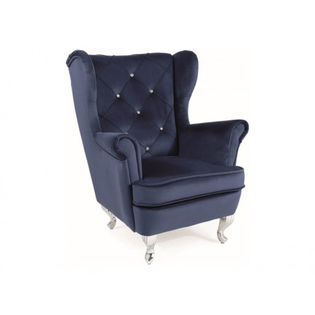 80-3024 FOTELIK DZIECIĘCY LILI VELVET GRANATOWY BLUVEL 86 / SREBRNY