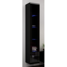 60-20185 glazed cabinet VIGO WITR. SZKŁO 180 black/black DIOMMI CAMA-VIGO-WITRYNA-SZKŁO-CZARNY/CZARN POŁ