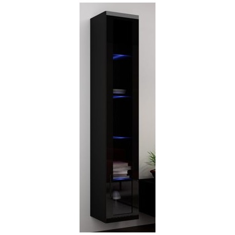 60-20185 glazed cabinet VIGO WITR. SZKŁO 180 black/black DIOMMI CAMA-VIGO-WITRYNA-SZKŁO-CZARNY/CZARN POŁ