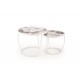 60-29298 INES  set of two coffee tables, beige marble / white