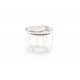 60-29298 INES  set of two coffee tables, beige marble / white