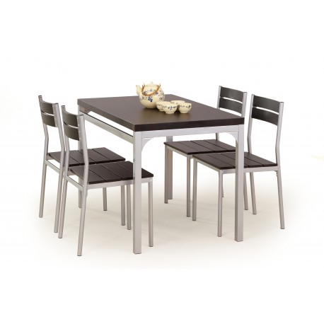 60-21464 MALCOLM table + 4 chairs color: wenge DIOMMI V-CH-MALCOLM-ZESTAW-WENGE