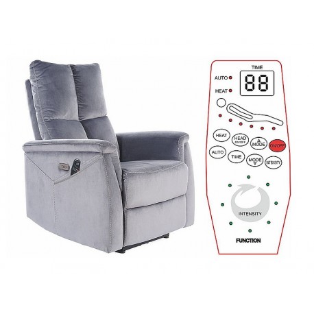 80-2106 NEPTUNE VELVET GRAY BLUVEL 14 FOLDING ARMCHAIR DIOMMI NEPTUNVSZ