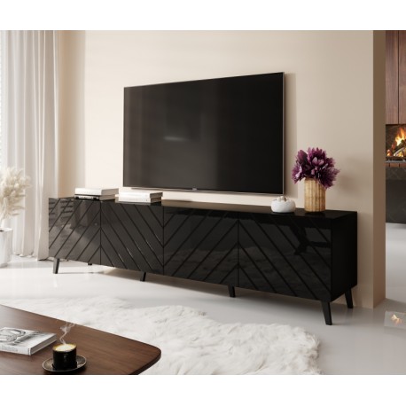 60-19645 TV stand 200 ABETO mat black/ gloss black DIOMMI CAMA-ABETO-RTV-200-CZ/CZ