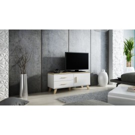 60-19745 TV stand LOTTA 120 1D2S dimond white/lsonoma oak DIOMMI CAMA-LOTTA-RTV-120-1D2S-BI/DSO