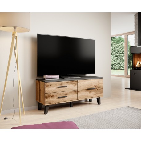 60-19746 TV stand LOTTA 120 1D2S wotan oak/ black DIOMMI CAMA-LOTTA-RTV-120-1D2S-DWO/CZ