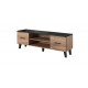 60-19750 TV stand LOTTA 160 2D2K wonat oak/black DIOMMI CAMA-LOTTA-RTV-160-2D2K-DWO/CZ