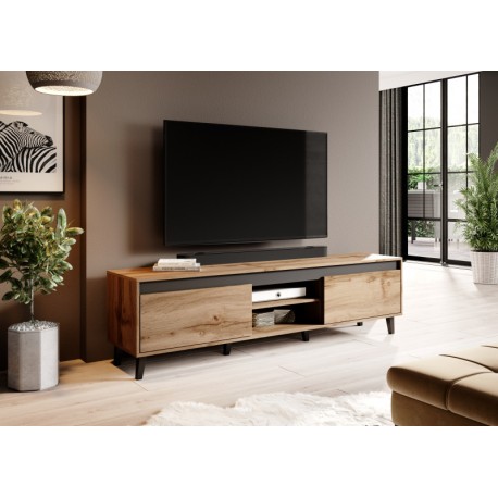 60-24792 TV stand NORD II votan oak/antracyt/black