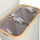 02-26974 ESTIA ΚΑΛΑΘΙ ΑΠΛΥΤΩΝ BAMBOO ESSENTIALS 144lt ΜΕ ΚΑΠΑΚΙ ΚΑΙ 2 MESH BAGS 56x37x68cm ΓΚΡΙ