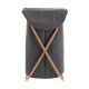 02-13158 ESTIA ΚΑΛΑΘΙ ΑΠΛΥΤΩΝ BAMBOO ESSENTIALS 40x40x70cm ΜΕ ΘΗΚΗ ΠΟΛΥΕΣΤΕΡΑ ΠΤΥΣΣΟΜΕΝΟ ΓΚΡΙ