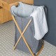 02-13158 ESTIA ΚΑΛΑΘΙ ΑΠΛΥΤΩΝ BAMBOO ESSENTIALS 40x40x70cm ΜΕ ΘΗΚΗ ΠΟΛΥΕΣΤΕΡΑ ΠΤΥΣΣΟΜΕΝΟ ΓΚΡΙ