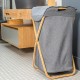 02-13158 ESTIA ΚΑΛΑΘΙ ΑΠΛΥΤΩΝ BAMBOO ESSENTIALS 40x40x70cm ΜΕ ΘΗΚΗ ΠΟΛΥΕΣΤΕΡΑ ΠΤΥΣΣΟΜΕΝΟ ΓΚΡΙ